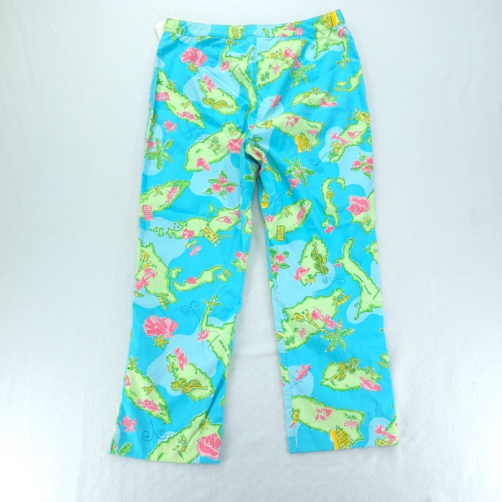 Lilly Pulitzer Pants Women 8 Havana Blue Private Island Capri Crop‎ NWT - Picture 2 of 10